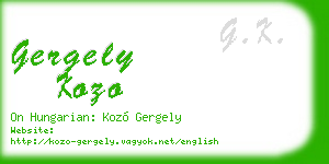 gergely kozo business card